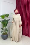 LEYLA ELBİSE - BEJ