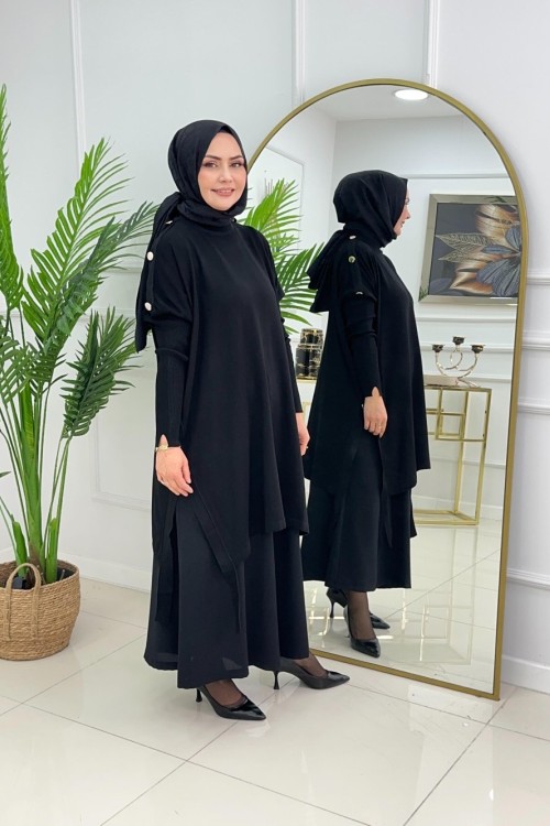 LUMİA MERSERİZE TUNİK - SİYAH