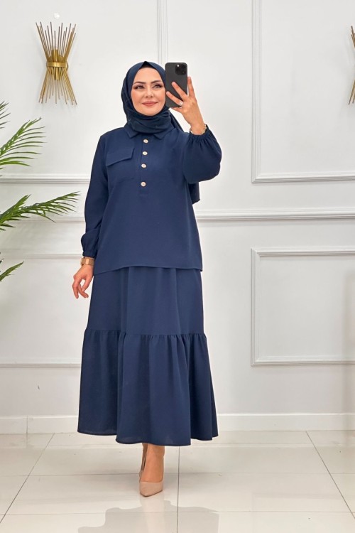 MERCAN ETEKLİ TAKIM - LACİVERT