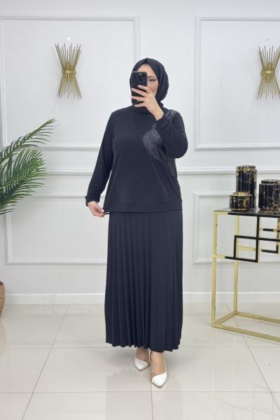 MERİÇ ETEKLİ TAKIM-SİYAH