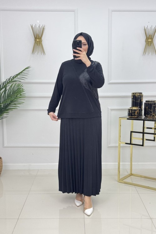 MERİÇ ETEKLİ TAKIM-SİYAH