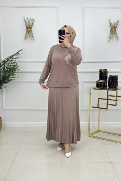 MERİÇ ETEKLİ TAKIM-CAMEL