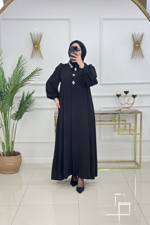 ÖZGÜN TAŞLI FERACE-SİYAH