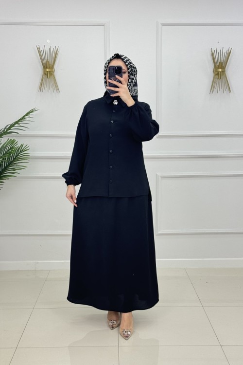 SELİN ETEKLİ TAKIM-SİYAH