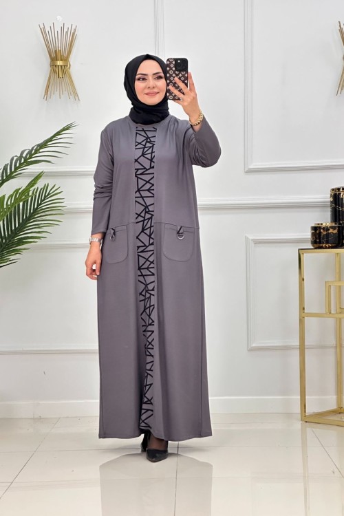 SİNEM ELBİSE-GRİ