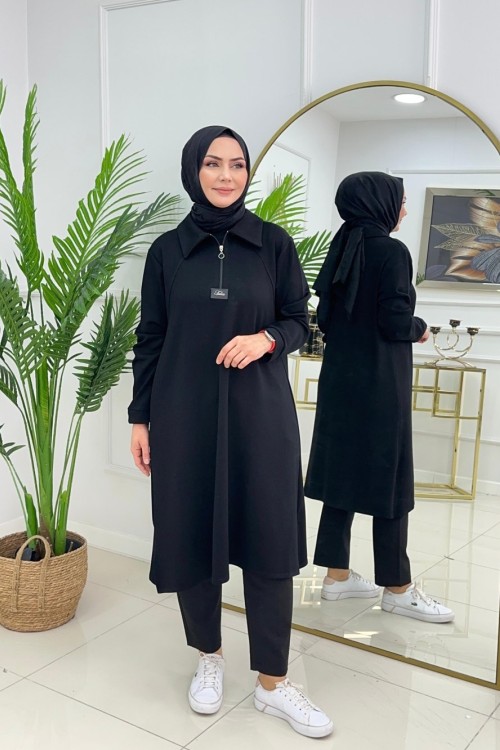 SUZAN OYSHO TUNİK - SİYAH