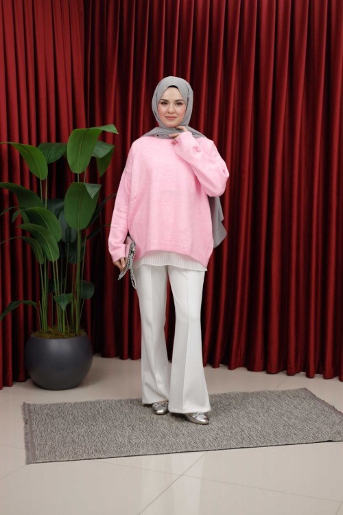 TRİKO KAZAK - PEMBE