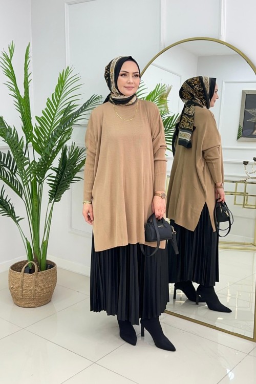 YAĞMUR TRİKO TUNİK - CAMEL