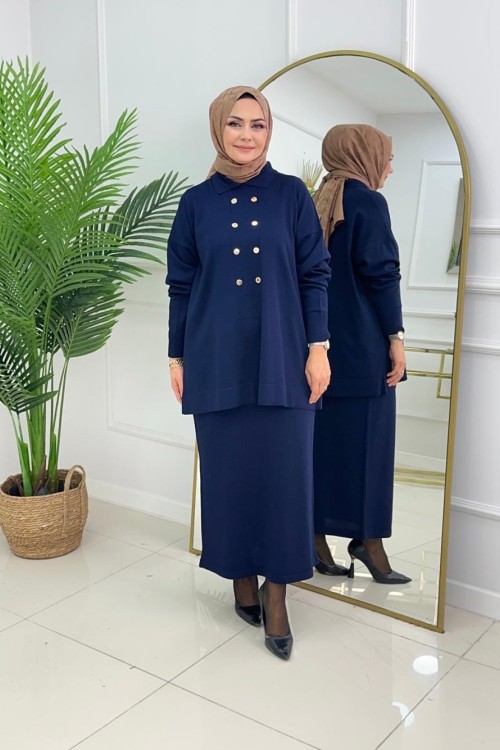 ZERDA ETEKLİ TAKIM - LACİVERT