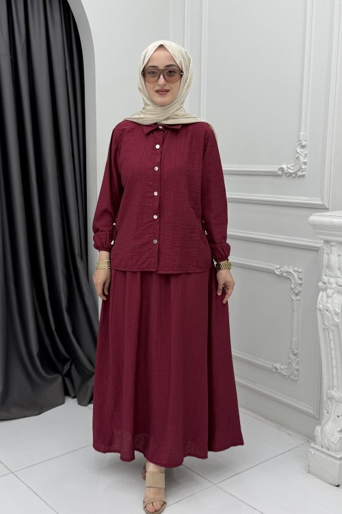 Defne Etek Takım Bordo
