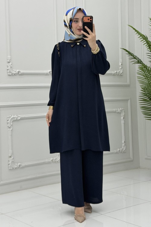 Işıltı Takım Lacivert