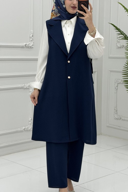 Sofia Yelek Takım Lacivert